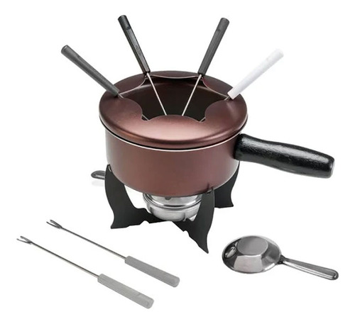 Aparelho De Fondue 10 Pçs Chocolate Queijo Brinox Marrom