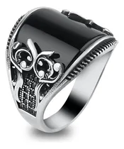 Comprar Anillo Curvo De Ónix, Joyería De Ónix Negro De Plata...