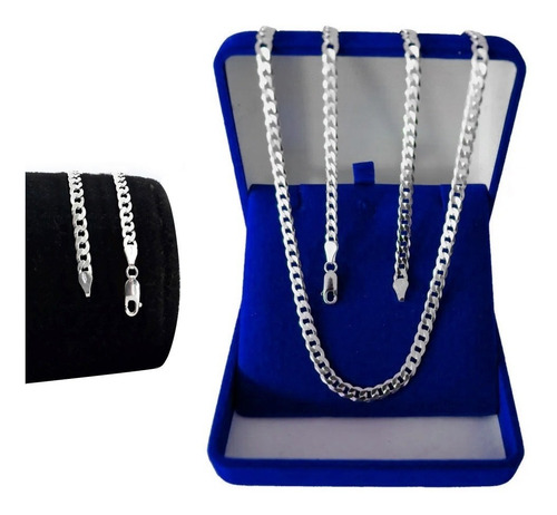 Imagem 3 de 6 de Cordão + Pulseira 4 Mm 70cm Italiano Escama Peixe Prata 925