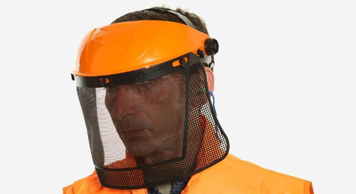 Imagem 5 de 5 de Kit Proteção Facial Roçador C/ Malha E Suporte Catraca Libus
