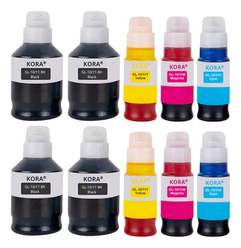 Kit 10 Refil Tinta Compativel P/uso Canon Gl-10 G7010 G6010 