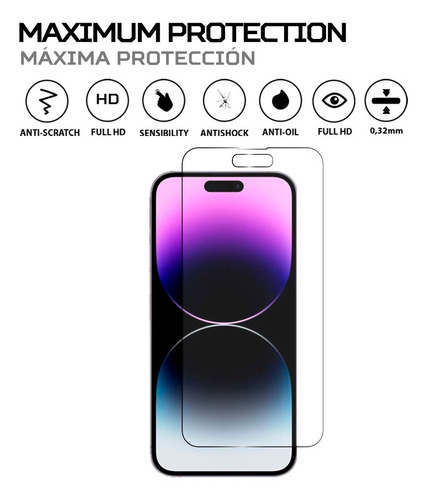 Imagen 2 de 6 de Protector De Pantalla Antishock Para Apple iPhone 14 Pro Max