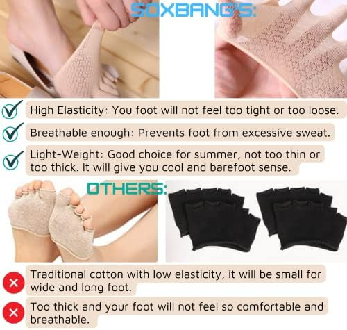 Medias Calcetín Para Mujer Peep Toe Footies Heeless Forefoot