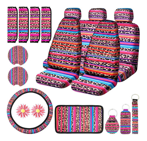 Kit De Fundas De Coche Con Diseño De Leopardo Colorido, 20 U