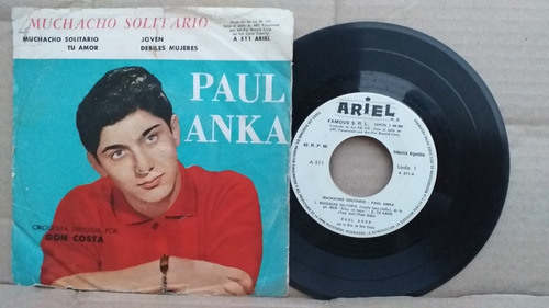 Paul Anka - Muchacho Solitario - Ep Simple Vinilo Año 1959