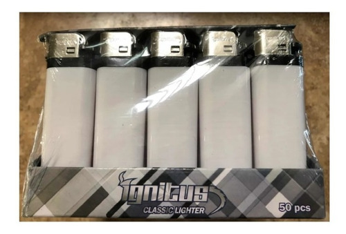 Cajas Encendedor Ignitus Blanco Para Sublimar 50 Piezas