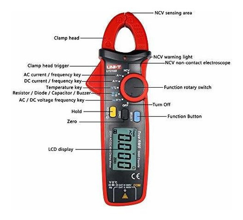 Medidor De Pinza Digital Uni-t Ut210d Ac/dc Corriente