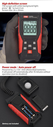 Tasi Luminometer Medidor De Luz 0~200,000 Lux