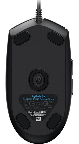Mouse gamer de juego Logitech G Series Lightsync G203 negro