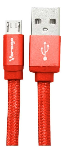 Cable Usb A Micro Usb, 1 Metro Cab-113 Rojo Vorago Full Color Negro