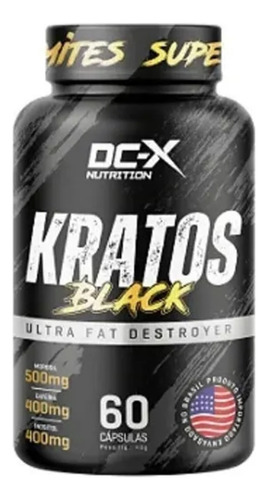 Kratos Black Dc-x Nutrition 60 Cápsulas Sabor Sem sabor