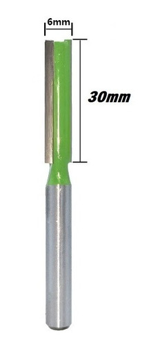 Fresa Reta De 2 Cortes Paralelos 6mm X 6mm X 30mm P/ Tupia