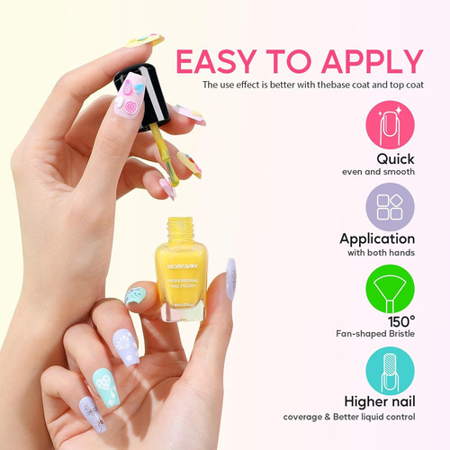 Juego De Esmalte De Uñas Para Uñas: Pastel Macaron Rainbow K