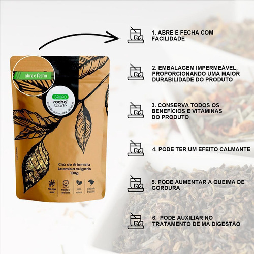 Kit 2 Pct Chá De Artemísia - Artemisia Vulgaris - L. -100g