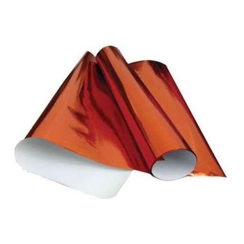 Papel Laminado Vermelho 49x59cm Com 10 Folhas