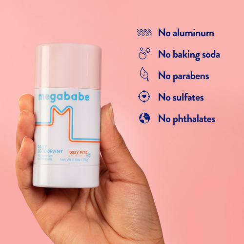 Desodorante Megababe Daily Rosy Pits, 72 Horas, Protección C
