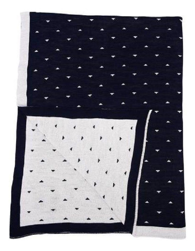 Manta Tricot Cia Do Neném Classic Azul Marinho 80x1,30cm