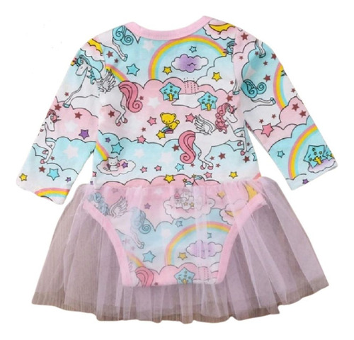 Pañalero Mameluco De Niña Tipo Body Con Volante De Tul