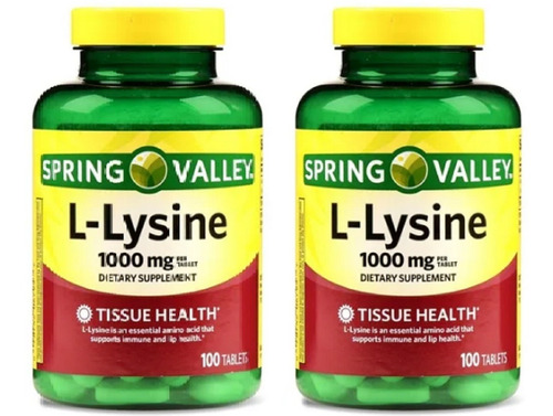 2 Potes L Lysine 1000 Mg 200 Tabletes Spring Valley