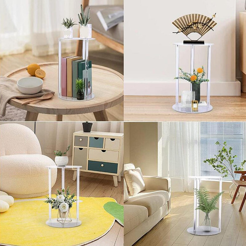Suporte De Pedestal Acrílico Para 25x25x60cm Redondo