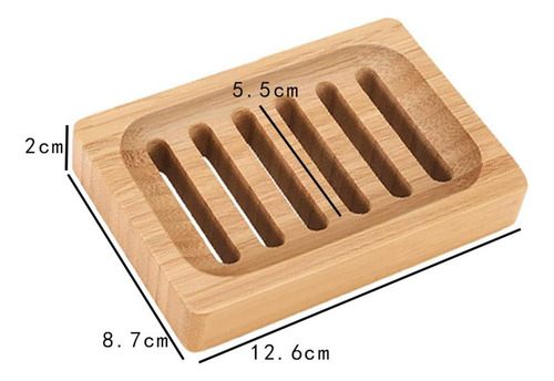 Jabonera De Bambú Barra Ranurada Bandeja Limpia De Madera