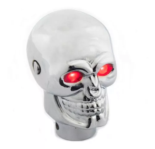 Pomo Palanca Calavera De Velocidades Universal Cromo Luz Led