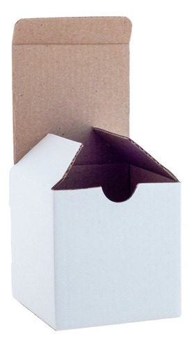 25 Cajas Chicas Cartón Micro Corrugado 6.5x6.5x6.5 Armable Color Blanco