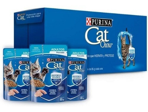 Alimento Húmedo En Sobre Para Gato Cat Chow Pack 24 De 85g