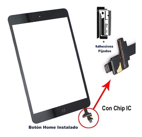 Imagen 2 de 4 de Pantalla Tactil Glass Touch Home iPad Mini 1 Y 2 Vidrio