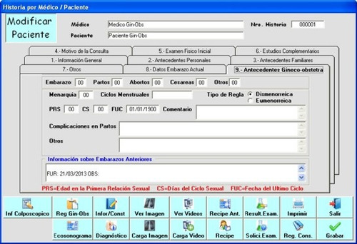 Programa Control Consultorios Medicos Gineco-obstetra