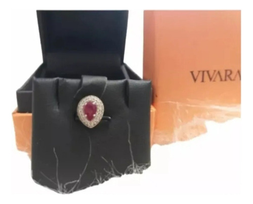 Colar Vivara, Com Pingente Com Rubi E Diamantes. Ouro Branco 18k 750.