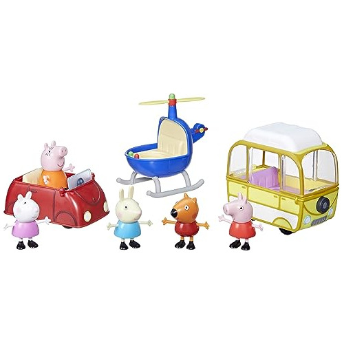 Set De Pequeños Vehículos De Peppa, Incluye Helicópt...