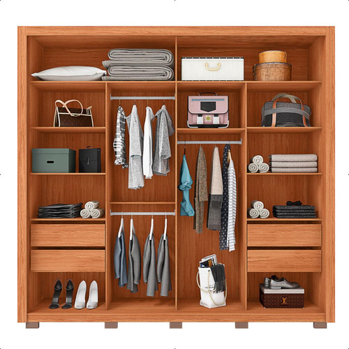 Guarda-roupa Caemmun Dormitorio Roma Cor Marrom-claro De Mdf Com 2 Portas Corrediças