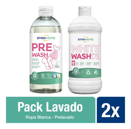 Pack Lavado Stanhome Concentrado White Wash + Prelavado