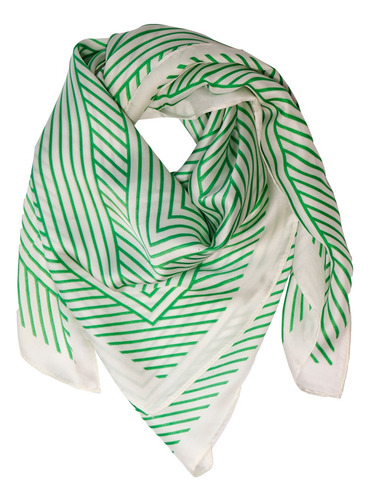 Mascada Pashmina Mujer Pañoleta Estampada Verde 70 X 70cm Verde Rayas