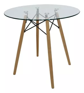 Mesa Eames Oslo Cristal Mundo In Redonda Para Comedor Color de la tapa Natural