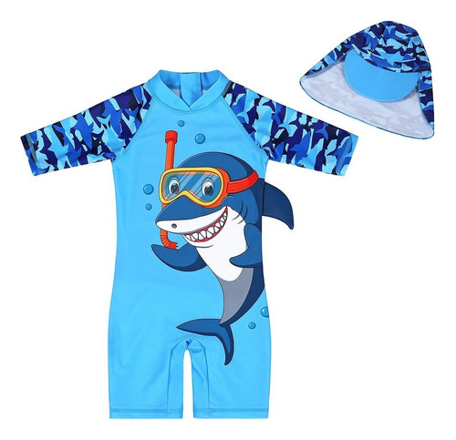 Traje De Baño Dinosaurio Niño Bañador Rashguard Natacion A