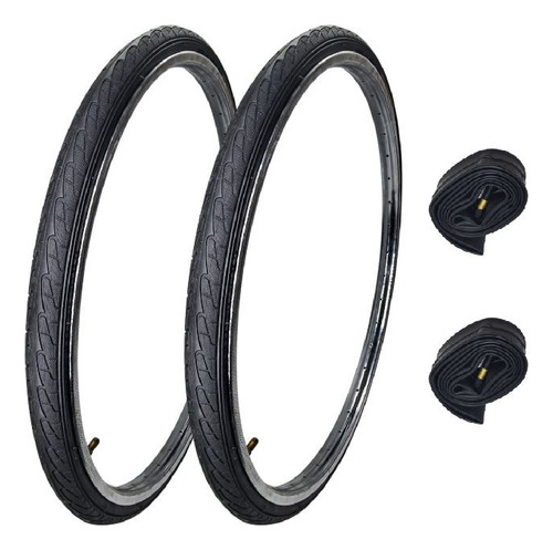 Par Llantas 26 X 1 3/8 Negra + Para Camaras