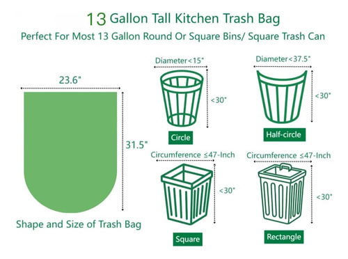 Bolsas De Basura Biodegradables De 13 Galones Pesadas En Y A