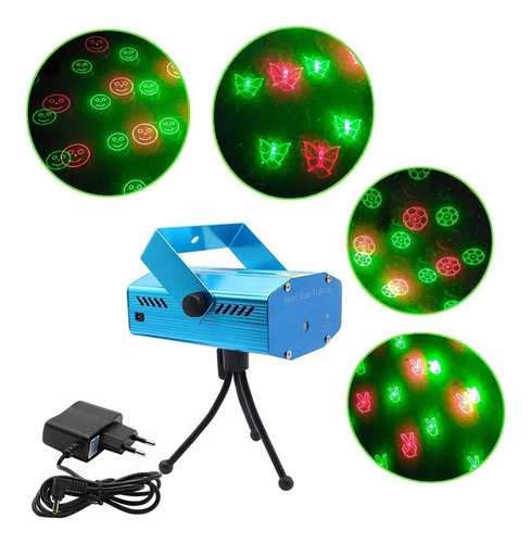 Mini Láser Audiorítmico Verde Y Rojo, 150mw 6 Efectos En 1