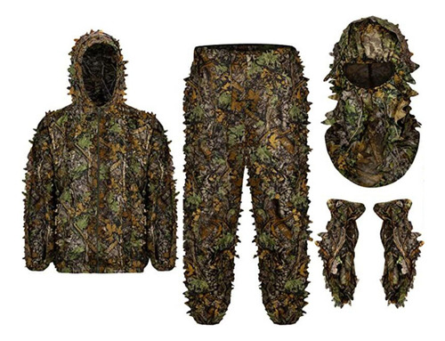 Traje Ghillie Para Hombre, Juego De Guantes De Máscara De