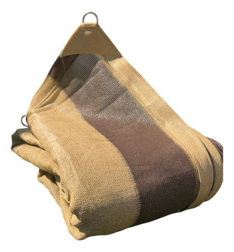 Malla Sombra 10x10 Rashel 90% Reforzada Lista Para Colocar Cafe Con Beige