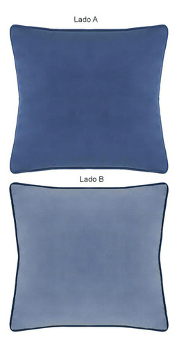 Almofada Quadrada Veludo Azul Bertha Buddemeyer Luxus