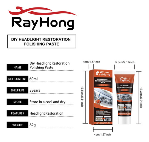 Farol Automotivo Renovate Cracking 60ml Fluid Headlight Y