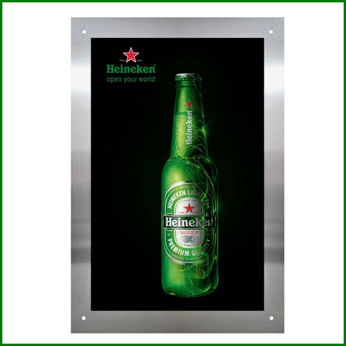 Cuadro Decorativo En Aluminio Cerveza Heineken - 58x38cm