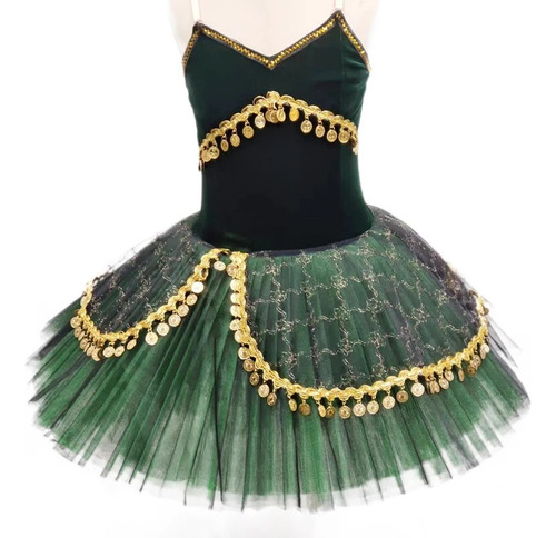 /vestido De Bailarina Verde Con Falda De Ballet Para Niñas,