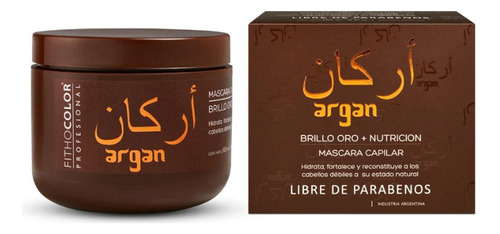 Fithocolor Máscara Capilar Argan Brillo Oro Nutrición X300gr