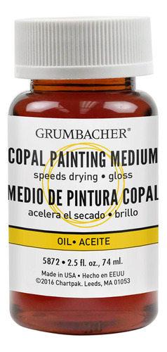 Grumbacher Copal Medio Pintura Para Oleo Tarro 2-1 2 Oz