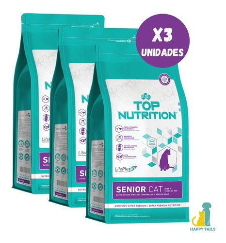 Top Nutrition Gato Senior/senior Cat 3 X 2 Kg - Happy Tails