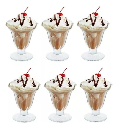 Pack 6 Copas De Helado Postre 180ml 